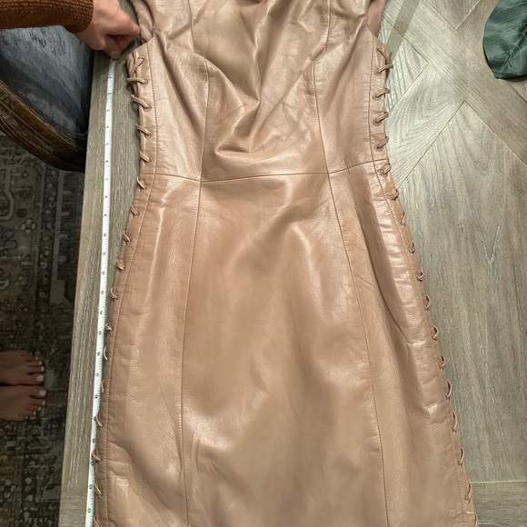 NWOT Mackage Faux Leather Lace Up Dress - Picture 8 of 11